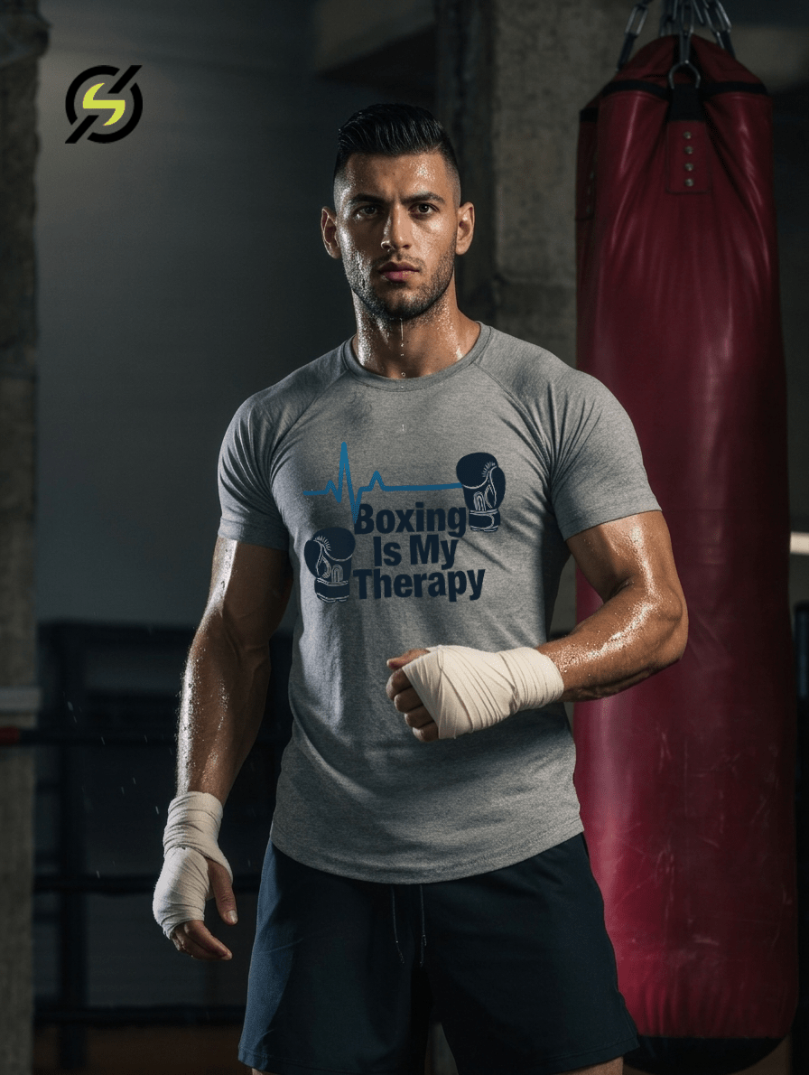 Boxing Is My Therapy Unisex T-shirt – Fighter Mindset Gym Motivation Tee - OuSfian