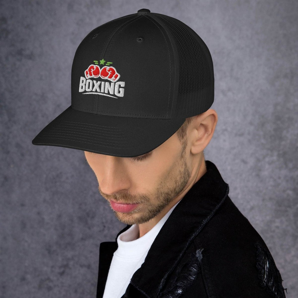 Minimalist Boxing Cap – Bold Black & White Embroidered Hat with Lime Accent - OuSfian