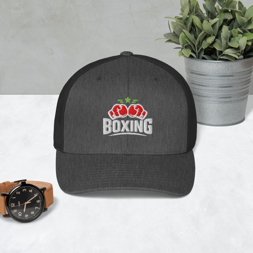 Minimalist Boxing Cap – Bold Black & White Embroidered Hat with Lime Accent - OuSfian