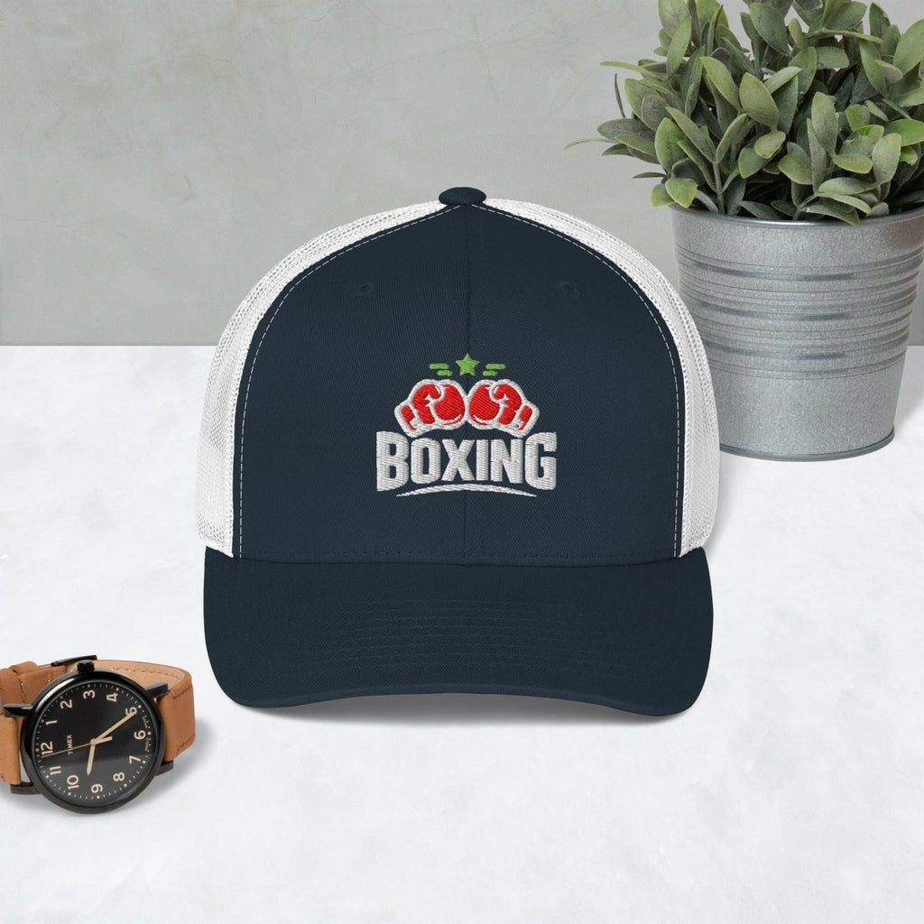Minimalist Boxing Cap – Bold Black & White Embroidered Hat with Lime Accent - OuSfian