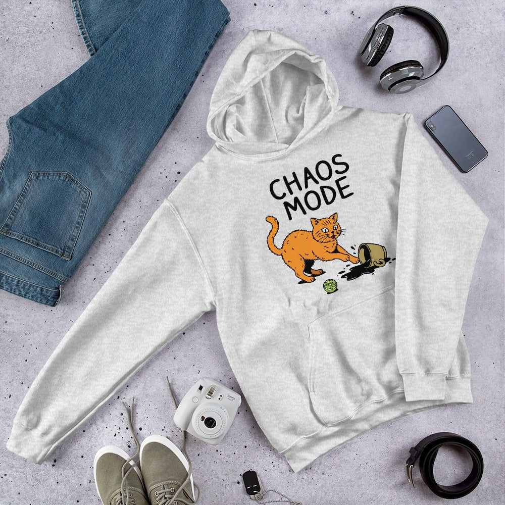 Chaos Mode Cat Hoodie – Funny Naughty Cat Sweatshirt for Cat Lovers - OuSfian