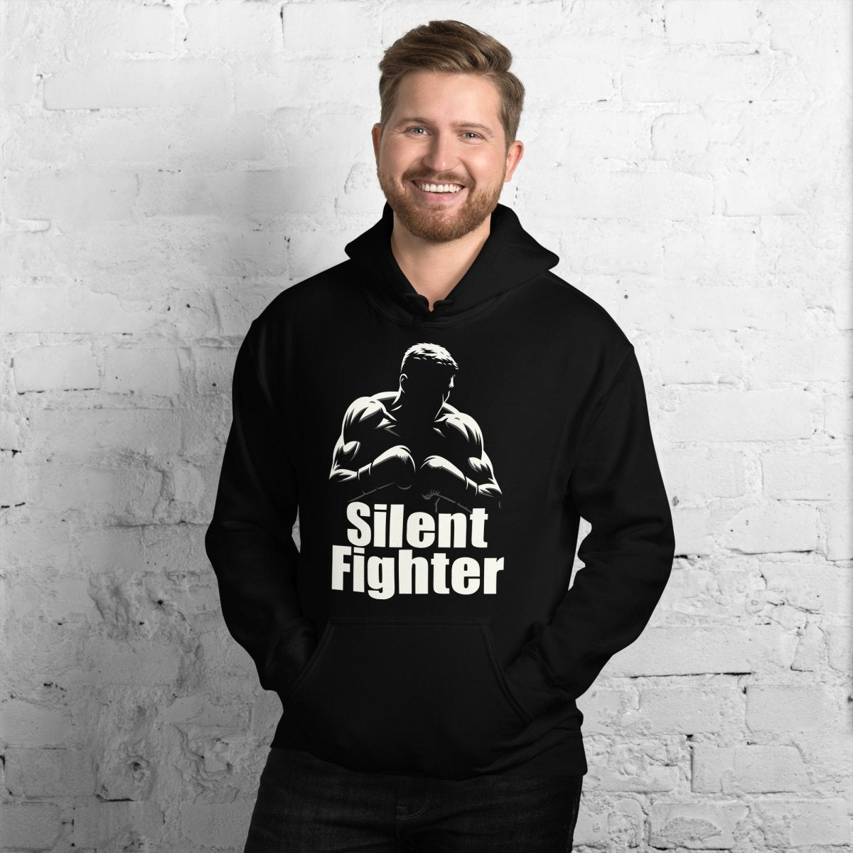 Silent Fighter Unisex Hoodie – Boxing Motivation Pullover for Fighters & Gym Lovers - OuSfian