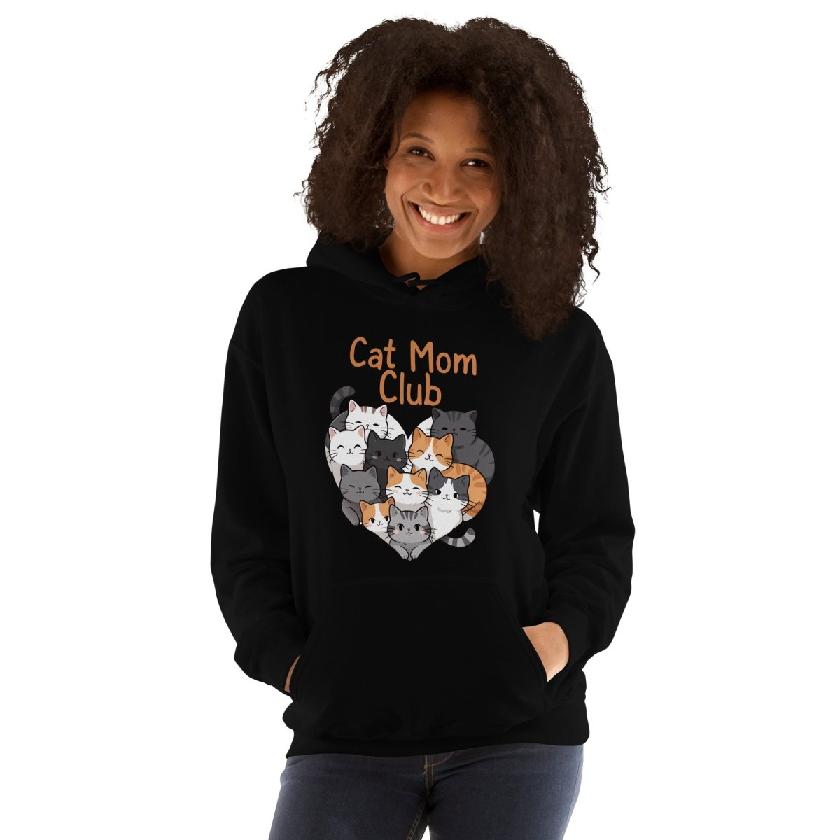 Cat Mom Club Hoodie – Cute Cat Lover Sweatshirt for Women - OuSfian