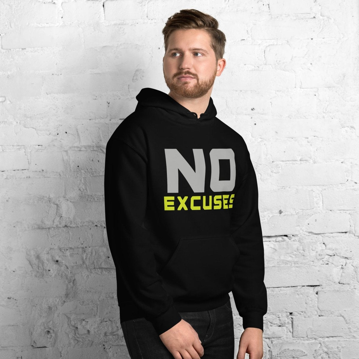 No Excuses Hoodie – Motivational Gym Sweatshirt - OuSfian