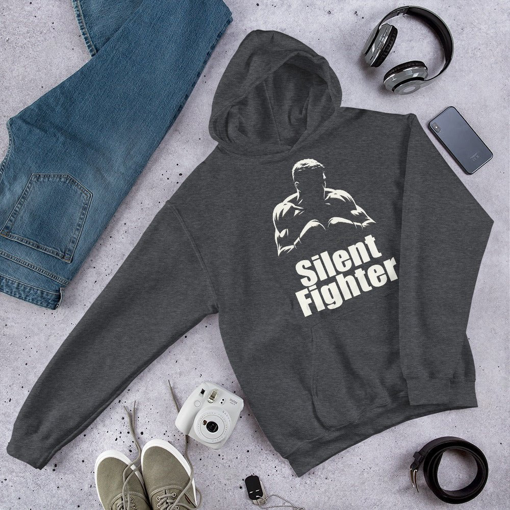Silent Fighter Unisex Hoodie – Boxing Motivation Pullover for Fighters & Gym Lovers - OuSfian