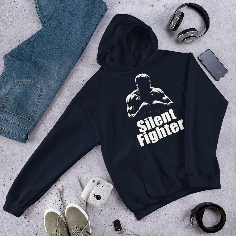 Silent Fighter Unisex Hoodie – Boxing Motivation Pullover for Fighters & Gym Lovers - OuSfian