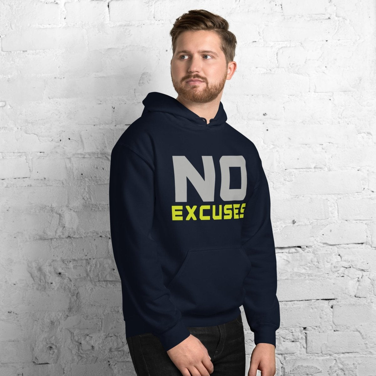 No Excuses Hoodie – Motivational Gym Sweatshirt - OuSfian