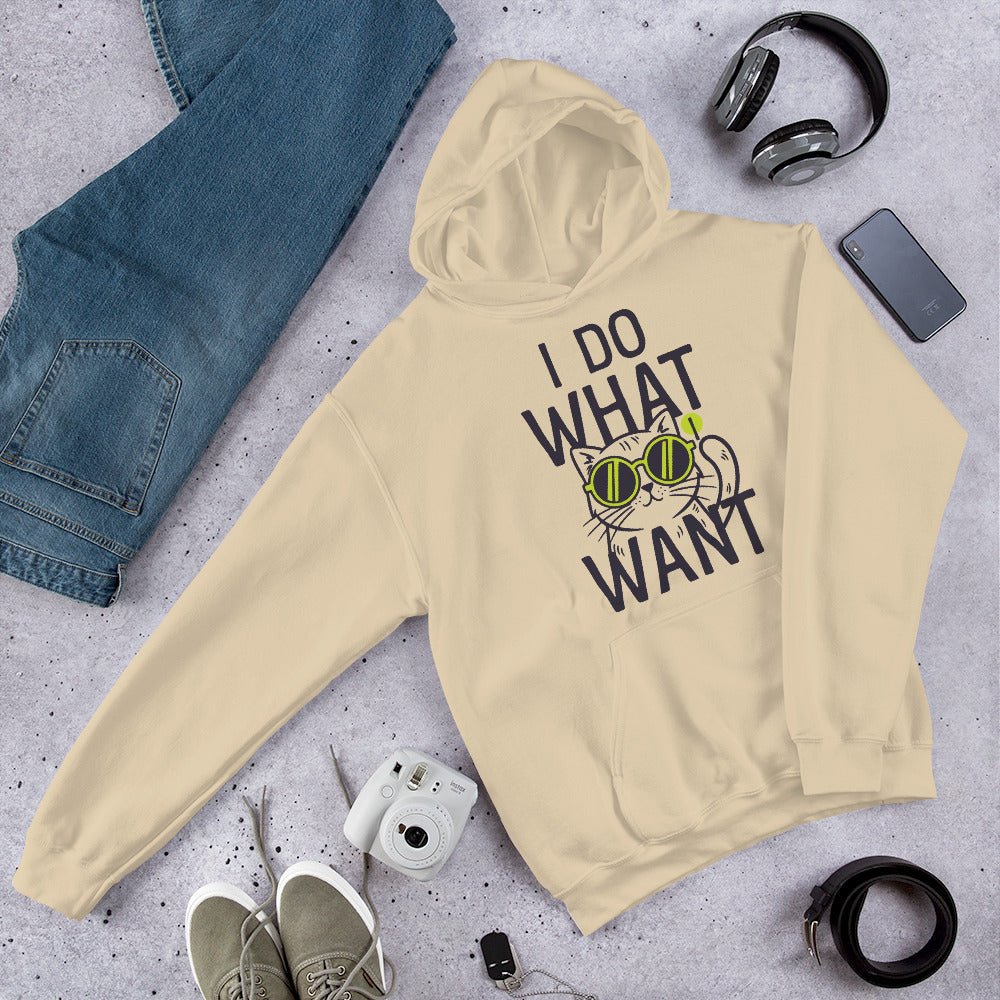 I Do What I Want Cat Hoodie – Funny Cool Cat Graphic Sweatshirt - OuSfian