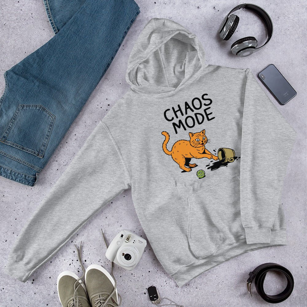 Chaos Mode Cat Hoodie – Funny Naughty Cat Sweatshirt for Cat Lovers - OuSfian