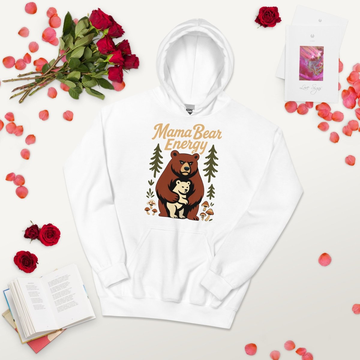 Mama Bear Energy Hoodie - Strong Mom Bear Cute Motherhood Sweatshirt - OuSfian