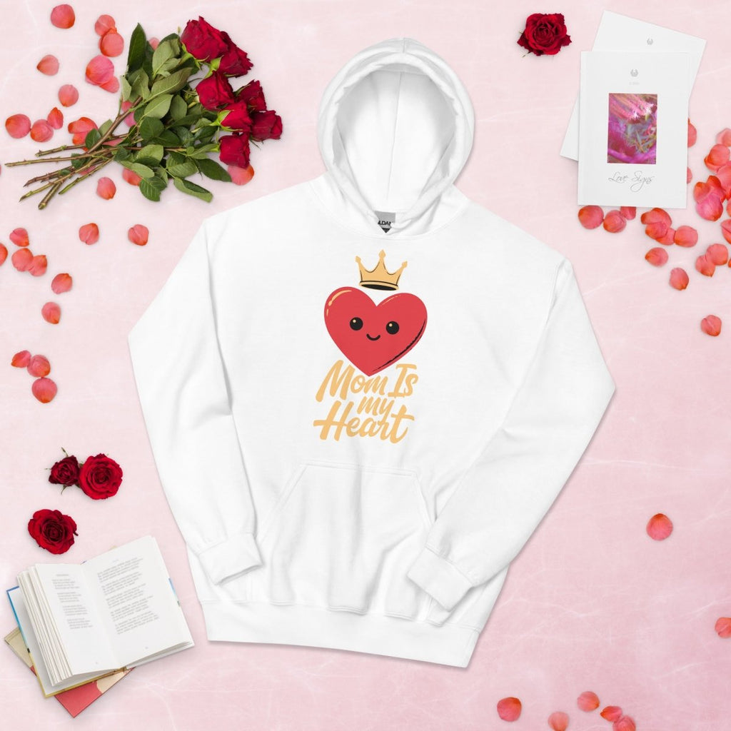 Mom Is My Heart Hoodie – Cute Love Heart Mom Sweatshirt Gift for Mother - OuSfian