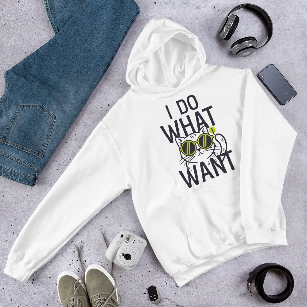 I Do What I Want Cat Hoodie – Funny Cool Cat Graphic Sweatshirt - OuSfian