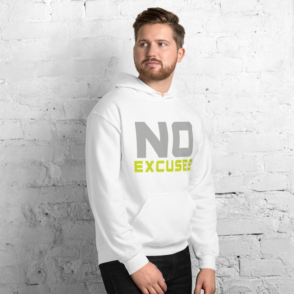 No Excuses Hoodie – Motivational Gym Sweatshirt - OuSfian