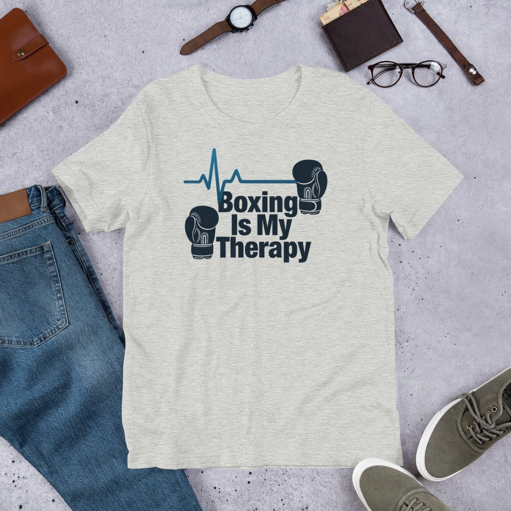 Boxing Is My Therapy Unisex T-shirt – Fighter Mindset Gym Motivation Tee - OuSfian