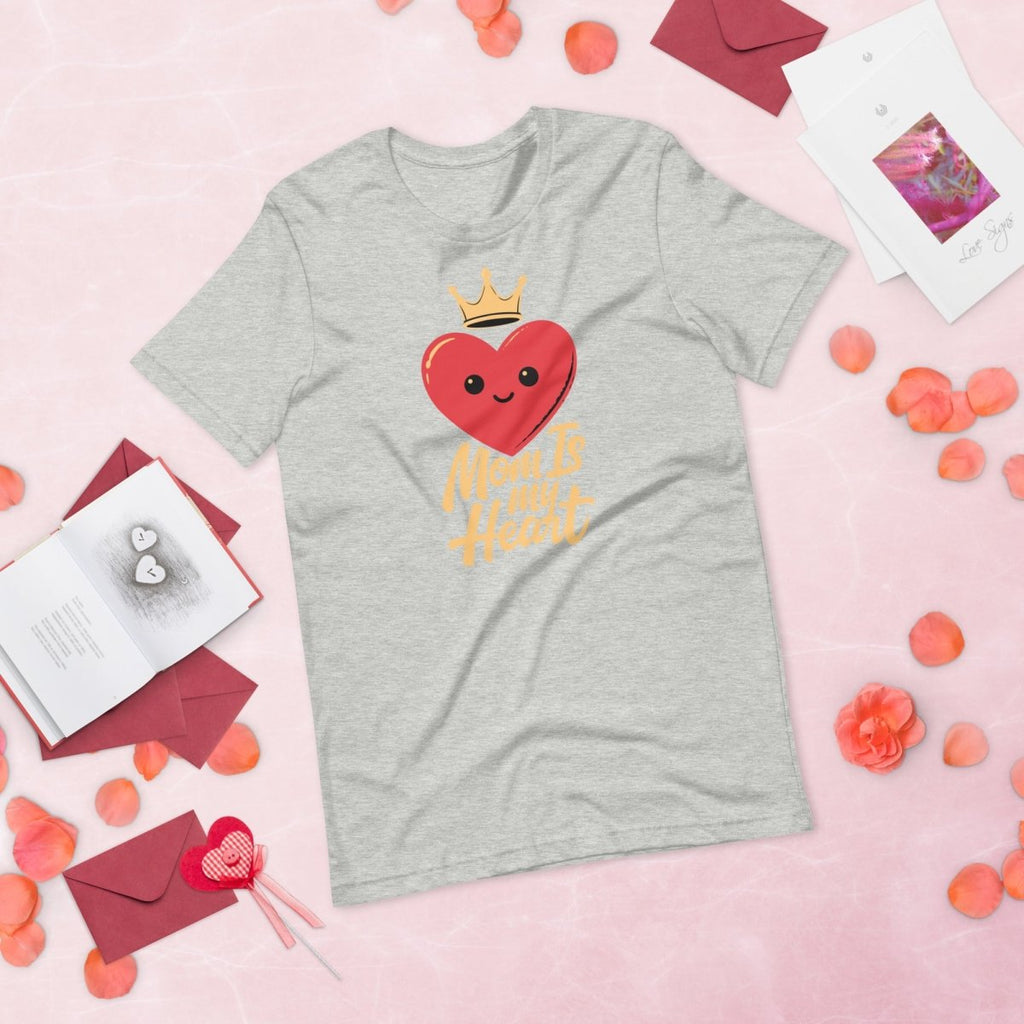 Mom Is My Heart T-Shirt – Cute Heart Love Graphic Tee Gift for Mom - OuSfian