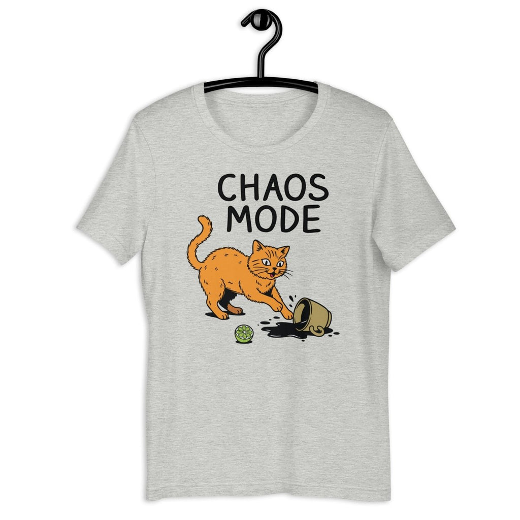 Chaos Mode Cat T-Shirt – Funny Naughty Cat Graphic Tee for Cat Lovers - OuSfian