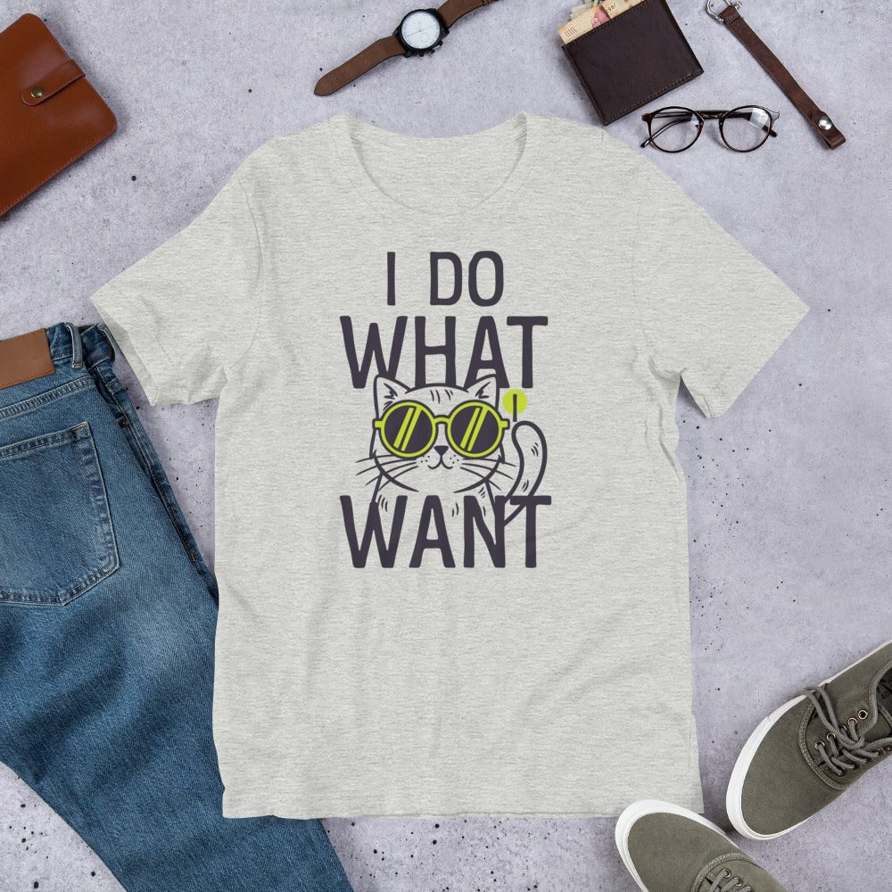 I Do What I Want Cat T-Shirt – Funny Cool Cat Graphic Tee with Sunglasses - OuSfian