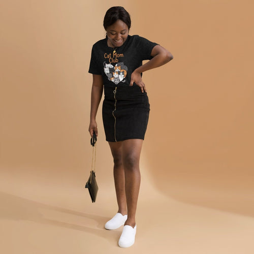 Cat Mom Club T-Shirt – Cute Cat Lover Graphic Tee for Women - OuSfian