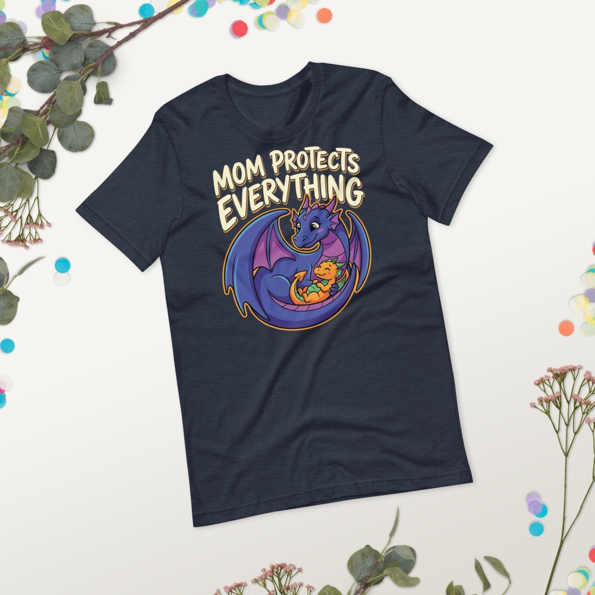 Mom Protects Everything T-Shirt – Cute Dragon Mom Fantasy Graphic Tee - OuSfian