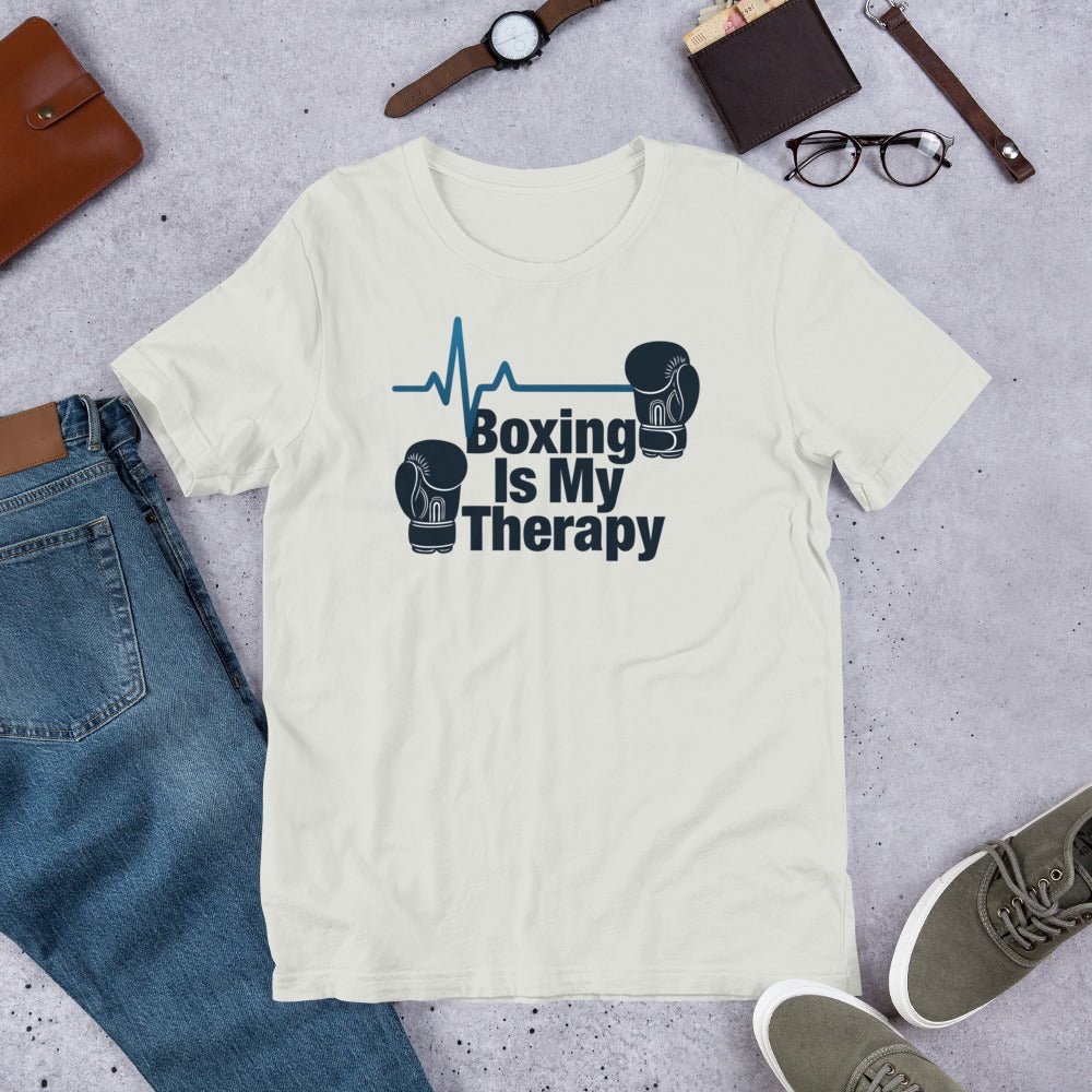Boxing Is My Therapy Unisex T-shirt – Fighter Mindset Gym Motivation Tee - OuSfian