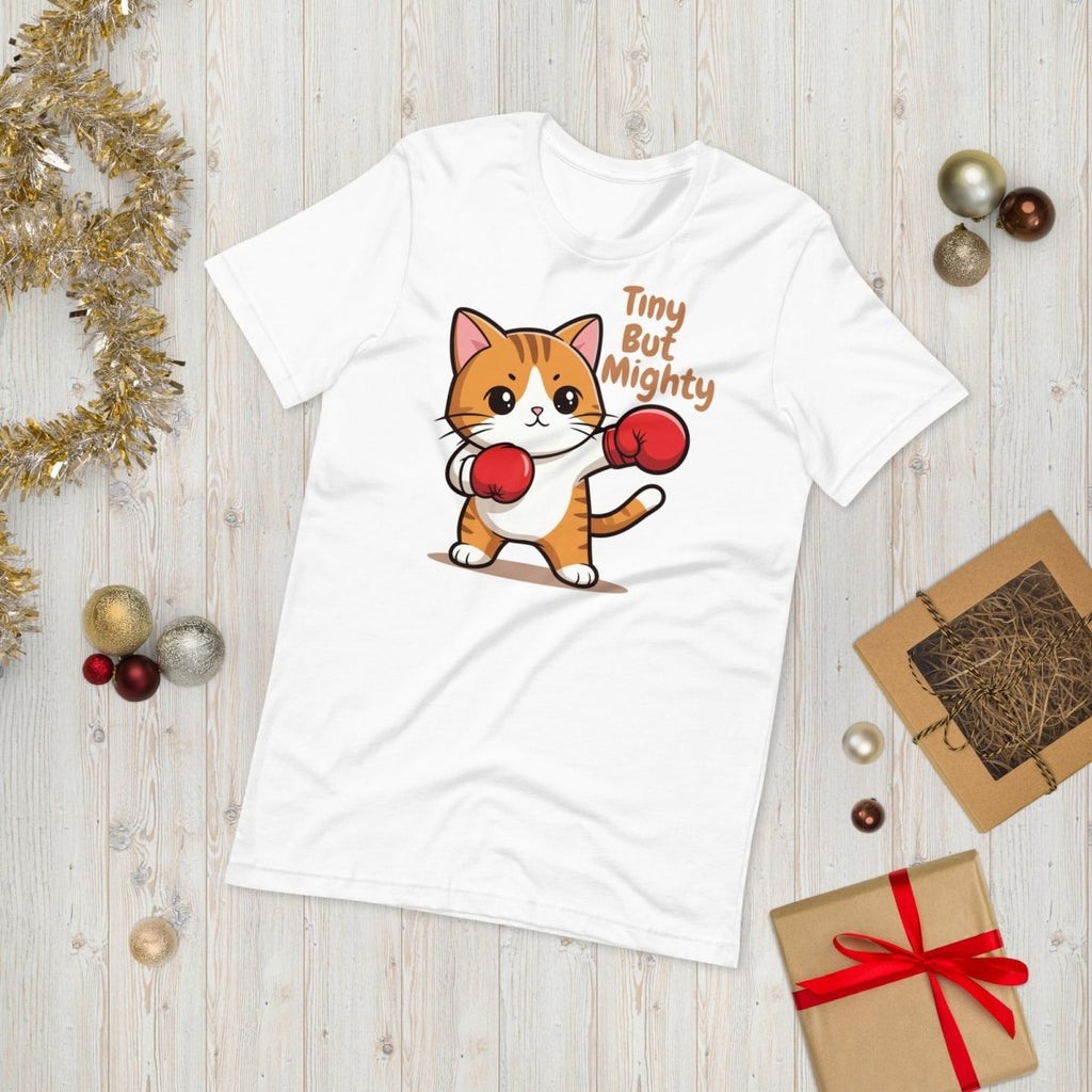 Tiny But Mighty Boxing Cat Unisex T-Shirt – Cute Fighter Kitten Graphic Tee - OuSfian