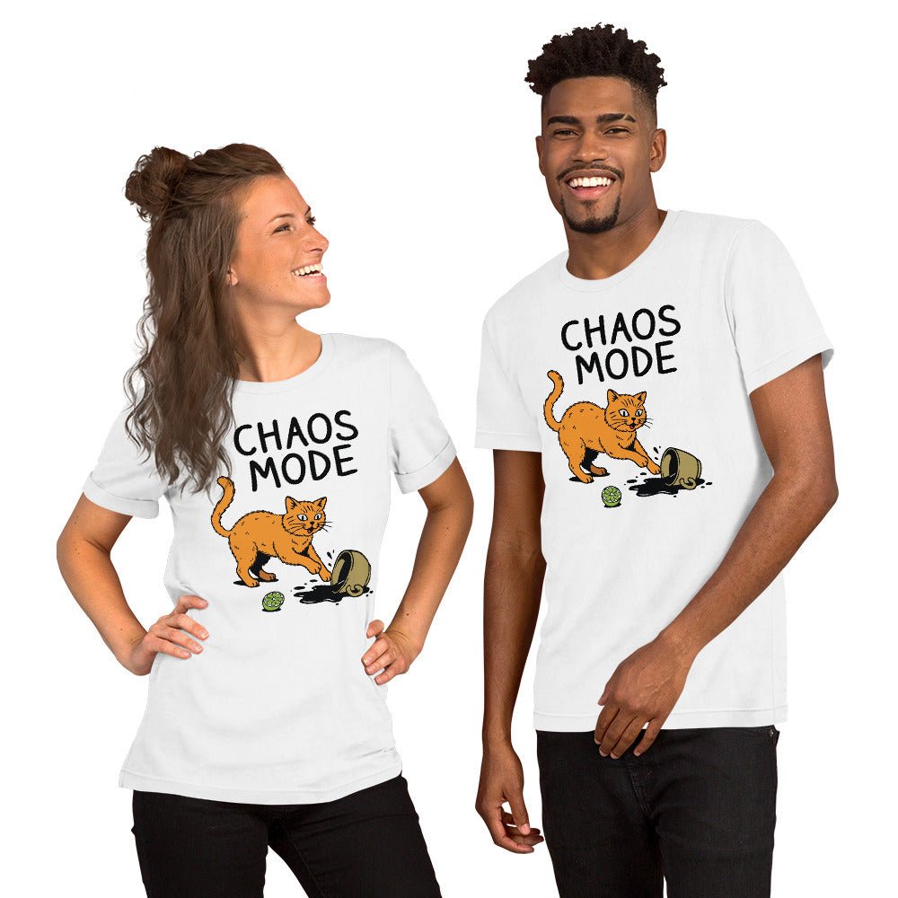 Chaos Mode Cat T-Shirt – Funny Naughty Cat Graphic Tee for Cat Lovers - OuSfian